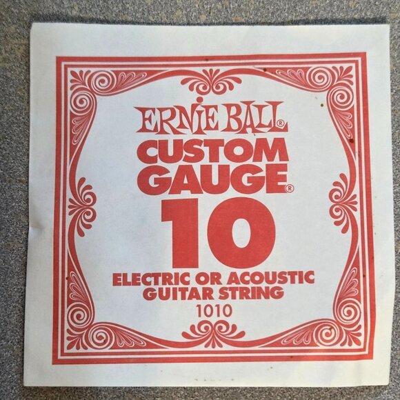 Ernie Ball Custom Gauge 10 Electric Or Acoustic Guitar Strings 5 Individual Pack - Picture 1 of 4